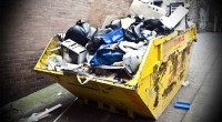 Garbage dumpster open dump